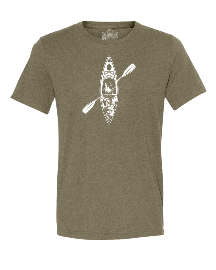 Kayak Mountain Scene Triblend T-Shirt
