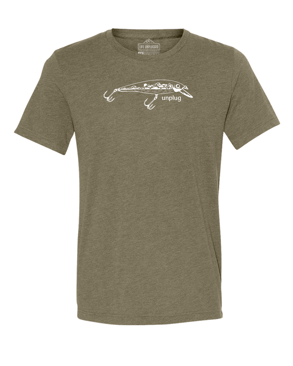 Fishing Lure Mountain Scene Triblend T-Shirt