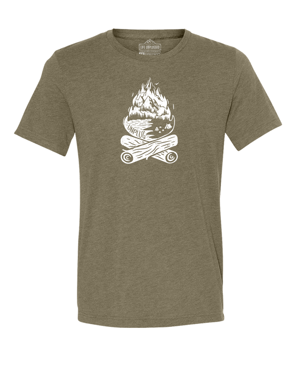 Campfire Mountain scene Triblend T-Shirt