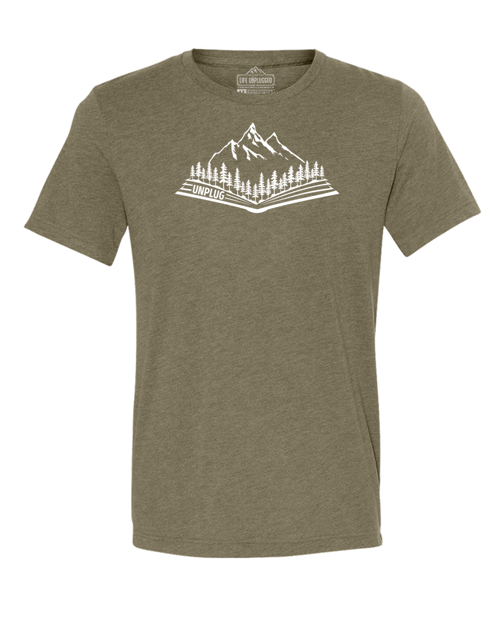 Open Book Mountain Scene Triblend T-Shirt