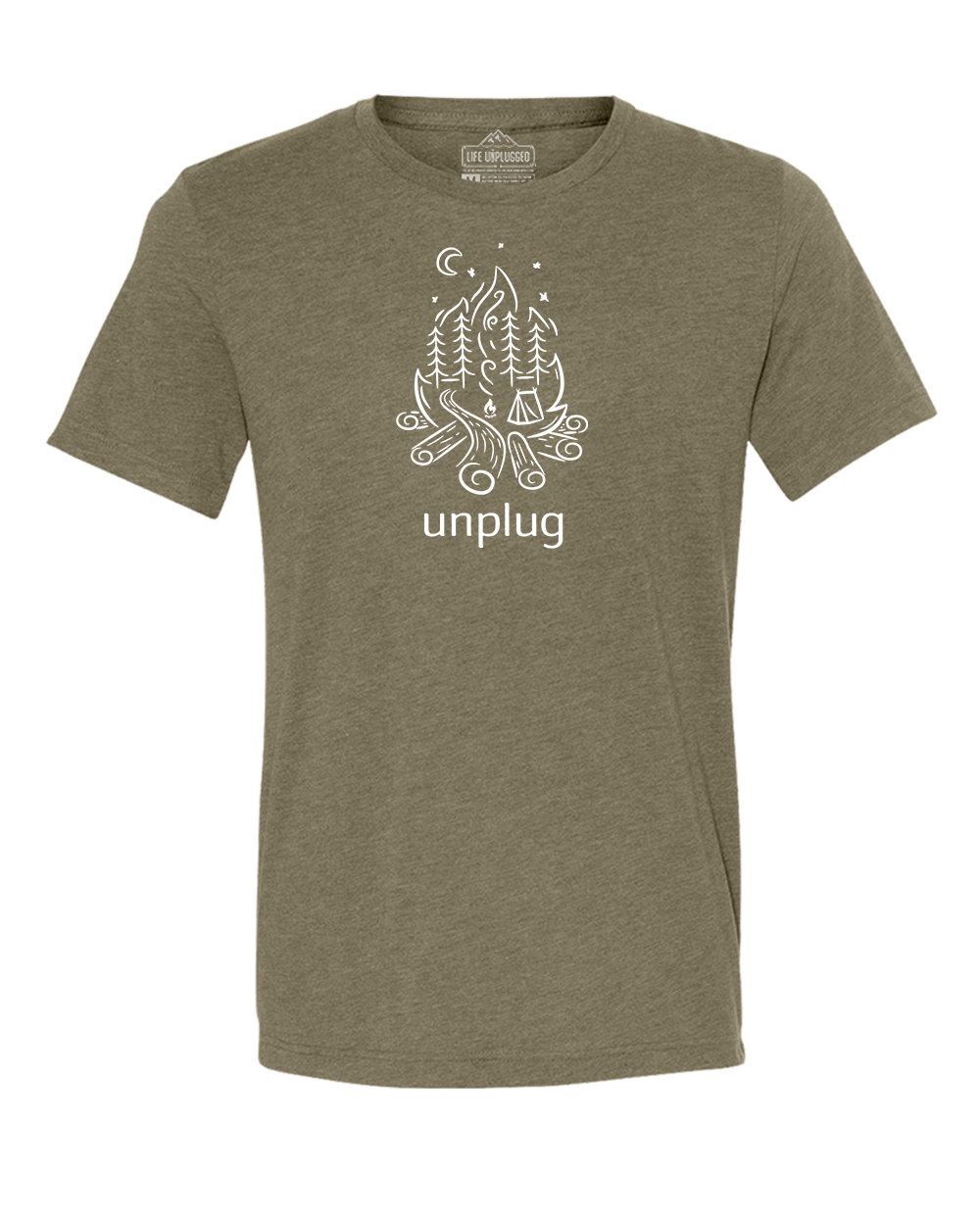 Campfire Camping Scene Triblend T-Shirt