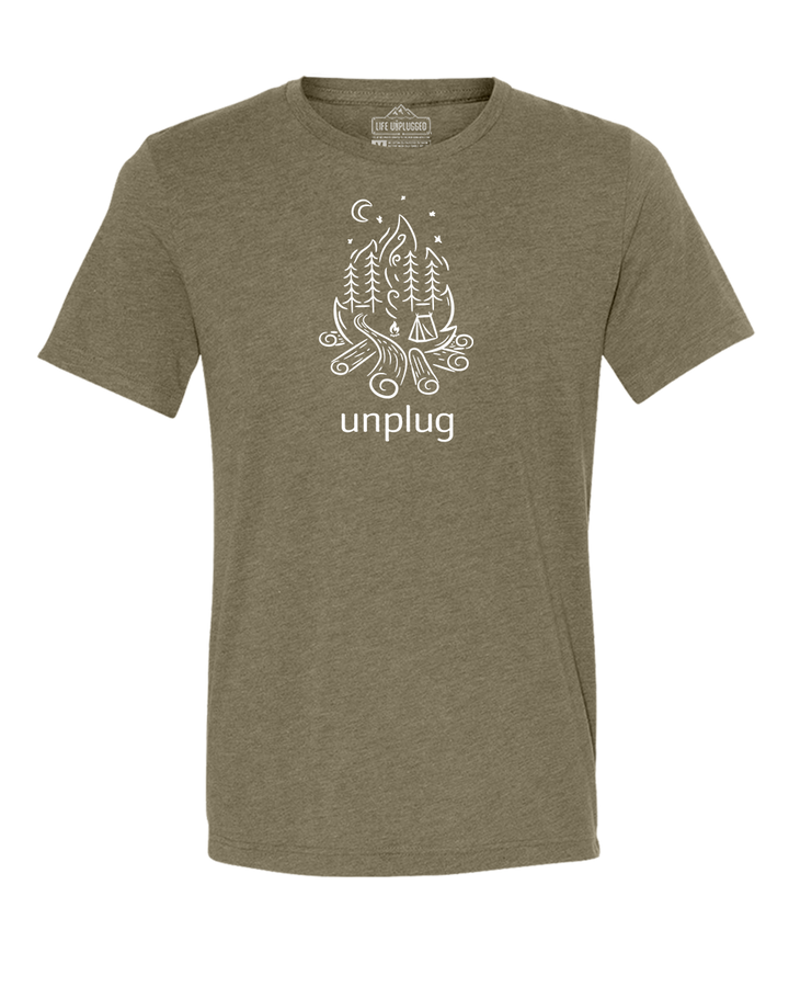 Campfire Camping Scene Triblend T-Shirt