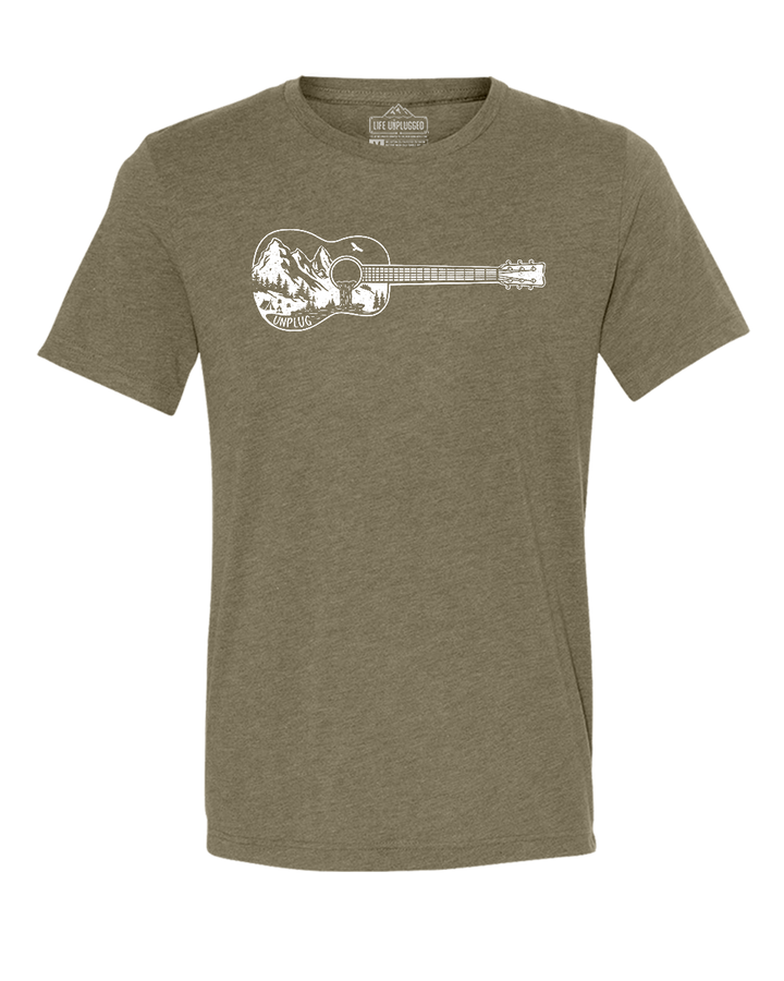Guitar Mountain Scene Triblend T-Shirt