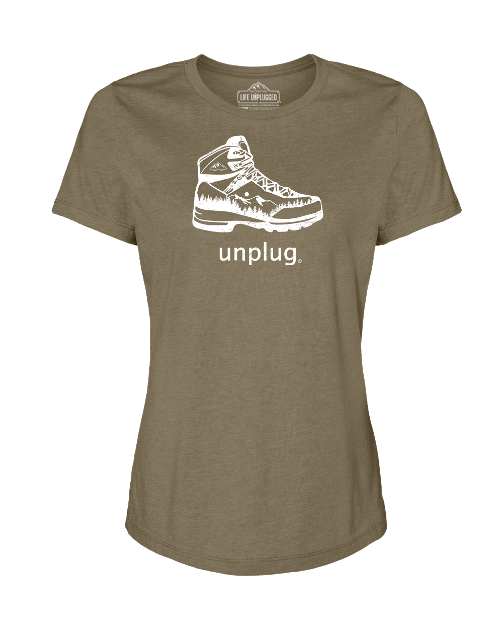 Hiking Boot Mountain Scene Women's T-Shirt