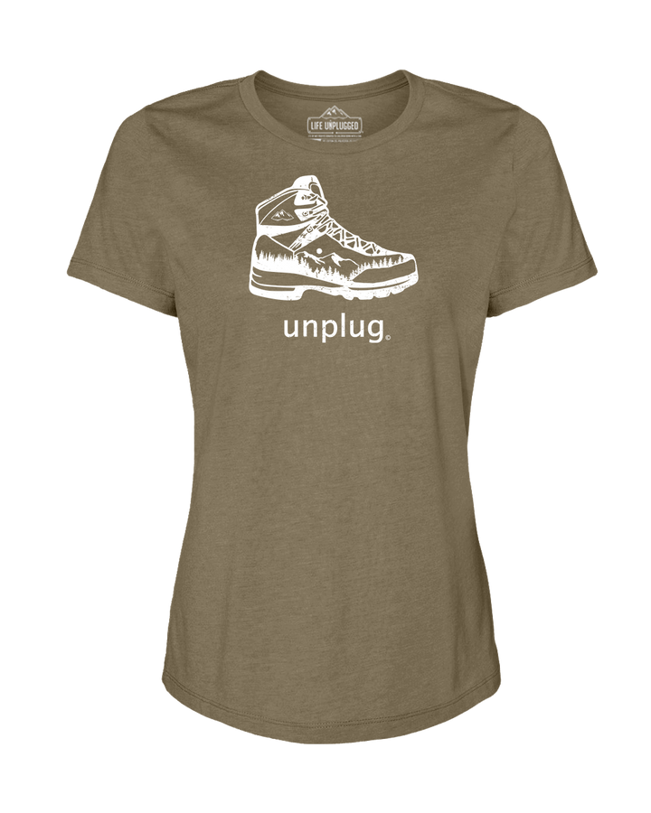 Hiking Boot Mountain Scene Women's T-Shirt