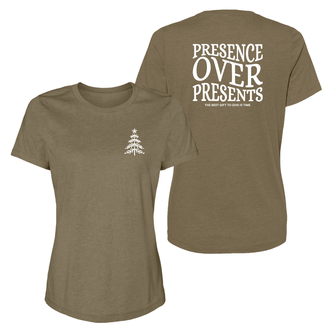 Presence Over Presents  Women's T-Shirt