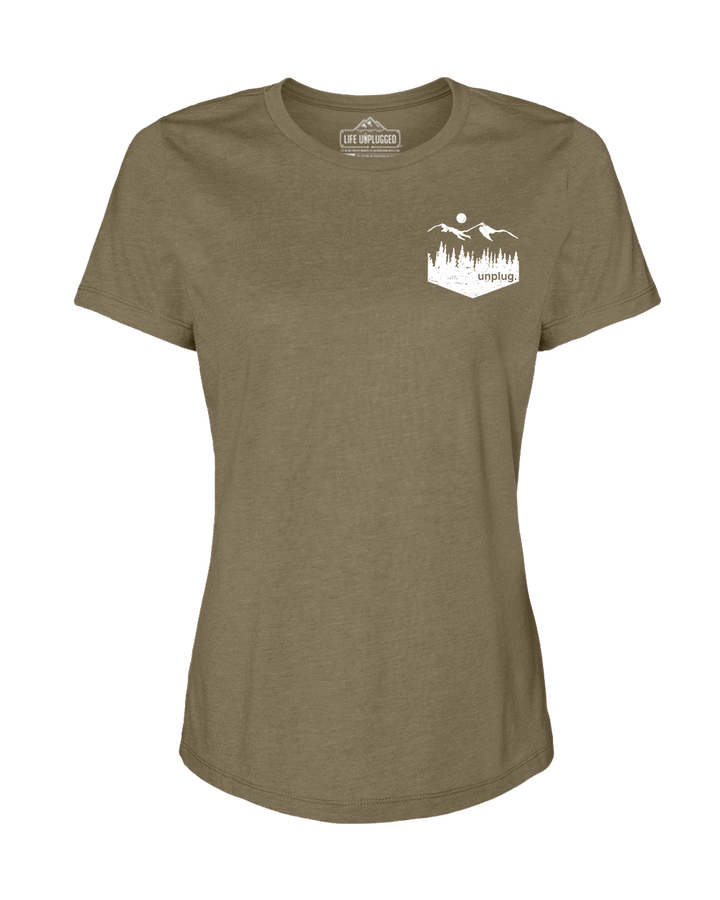 Unplug Mountain Left Chest Pocket Women's T-Shirt
