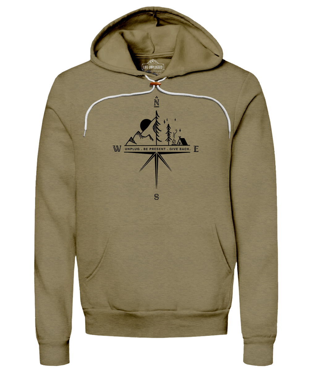 LIMITED EDITION Compass Mountain Scene (Black on Olive)