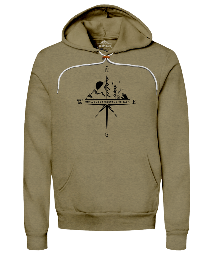 LIMITED EDITION Compass Mountain Scene (Black on Olive)