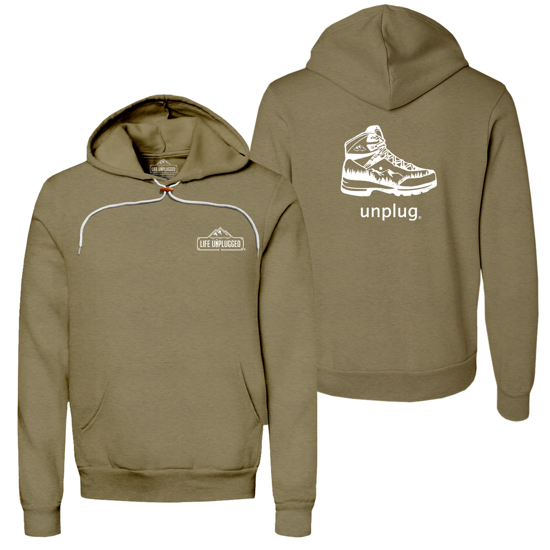 Hiking Boot Mountain Scene Super Soft Hoodie