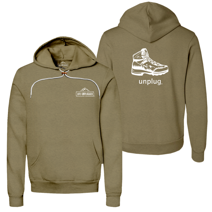 Hiking Boot Mountain Scene Super Soft Hoodie