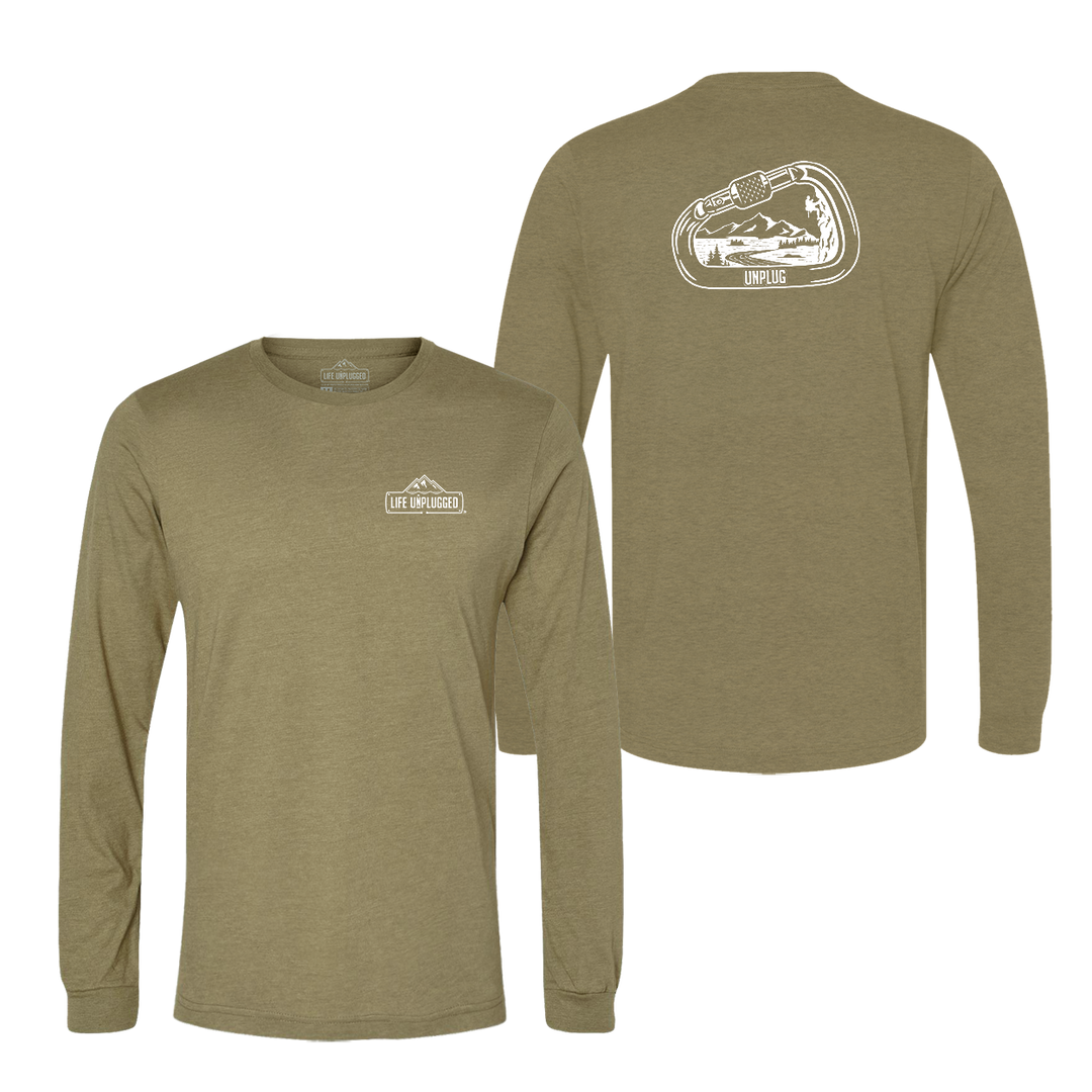 Rock Climbing Mountain Scene Long Sleeve T-Shirt