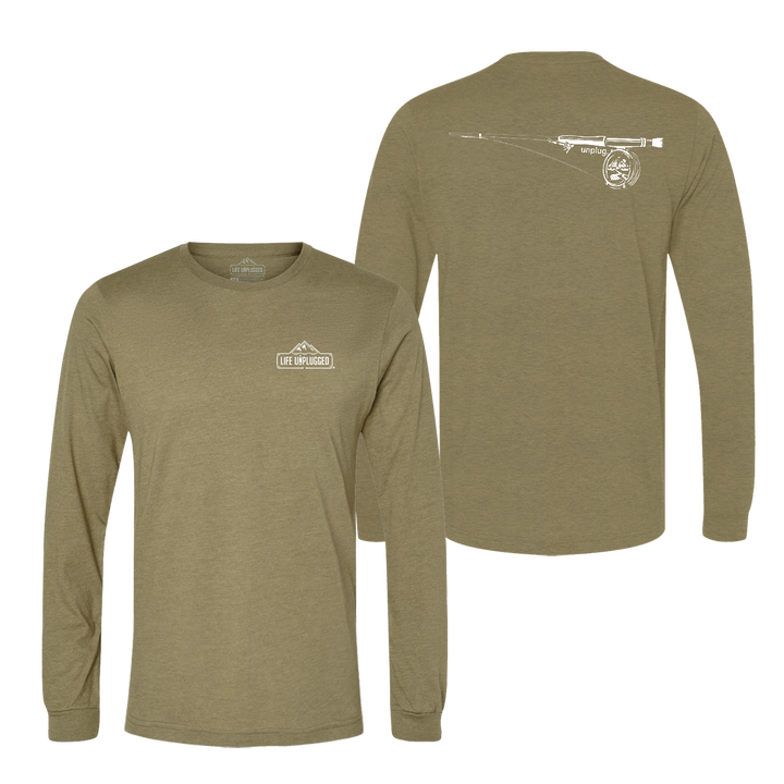 Fly Fishing Mountain Scene Long Sleeve T-Shirt