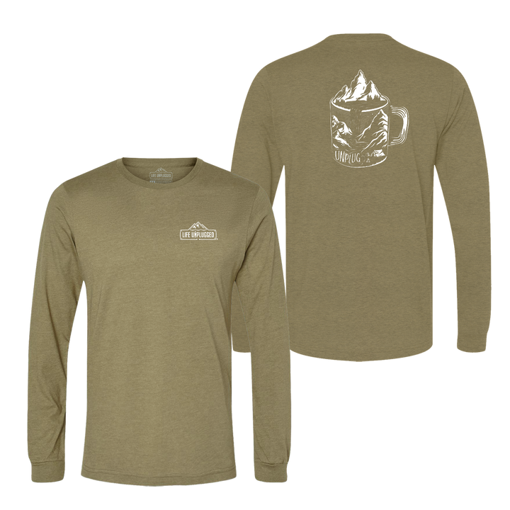 Coffee Mountain Scene Long Sleeve T-Shirt