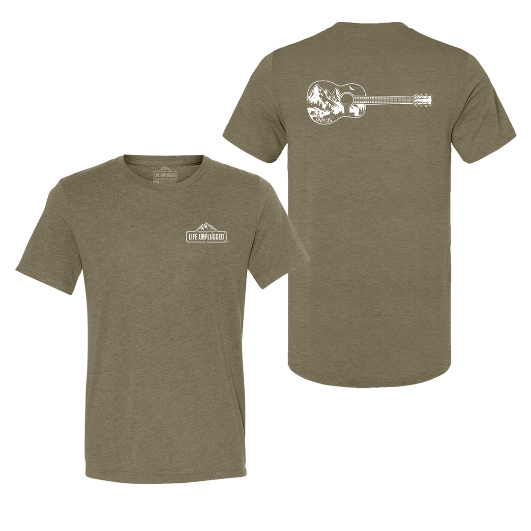 Guitar Mountain Scene Triblend T-Shirt