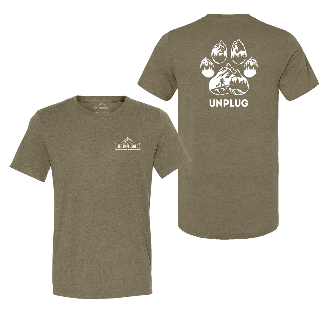 Paw Print Mountain Scene Triblend T-Shirt