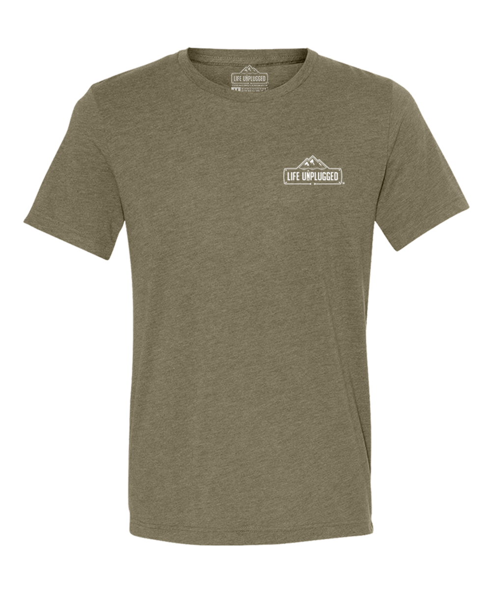 LIFE UNPLUGGED LOGO LEFT CHEST Triblend T-Shirt XL - OLIVE BLOWOUT