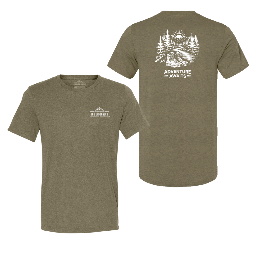 ADVENTURE AWAITS Triblend T-Shirt