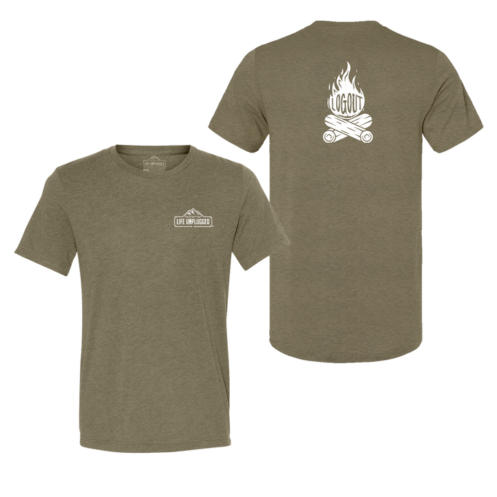 Log Out Campfire Triblend T-Shirt