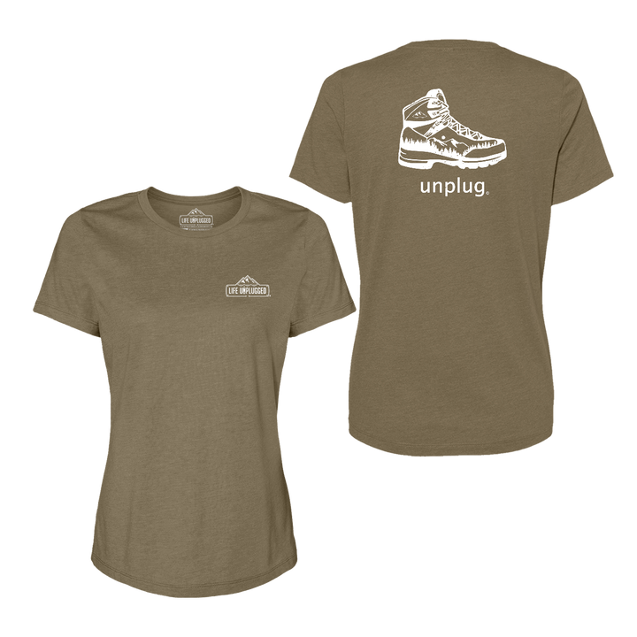 Hiking Boot Mountain Scene Women's T-Shirt