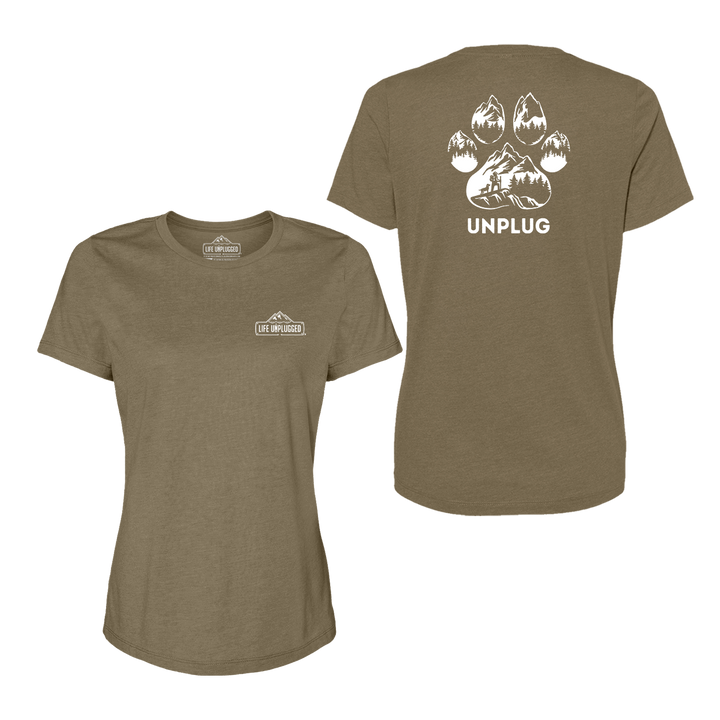 Paw Print Mountain Scene Women's T-Shirt