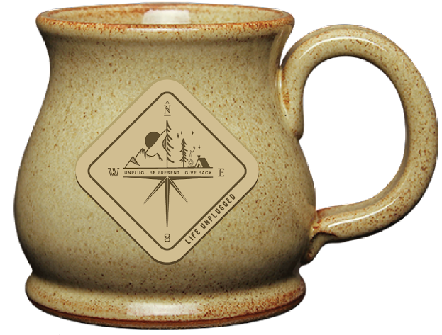 Compass Mountain Scene Handmade Ceramic Mug