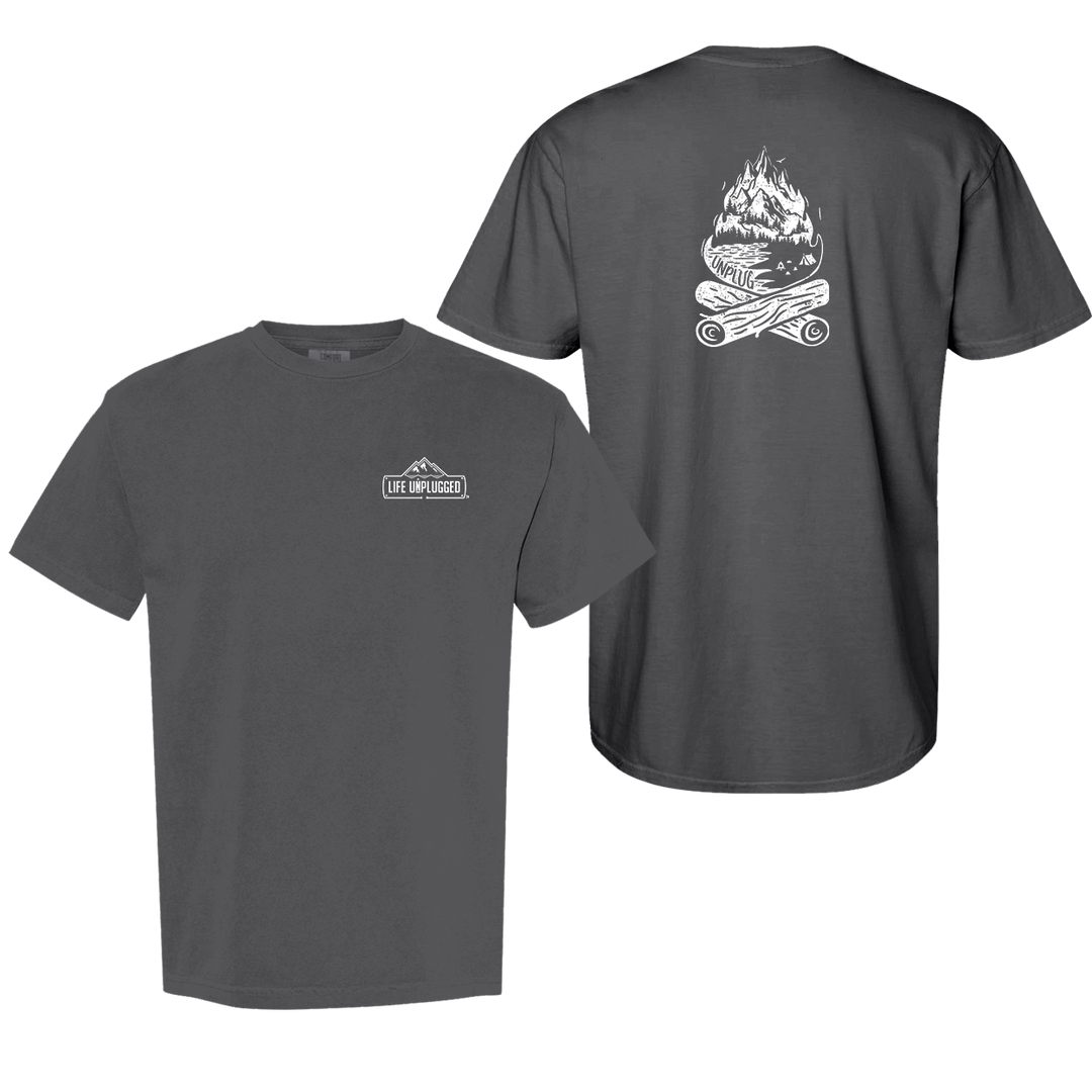 CAMPFIRE MOUNTAIN SCENE Cotton T-Shirt powered by Comfort Colors®