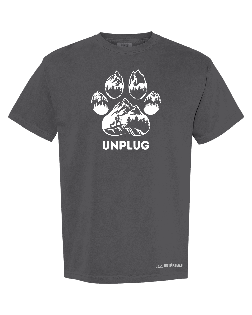 PAW PRINT MOUNTAIN SCENE Cotton T-Shirt powered by Comfort Colors®