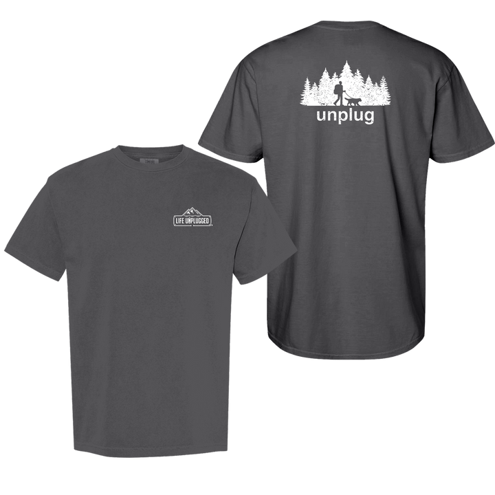 DOG WALKS IN THE WOODS Cotton T-Shirt powered by Comfort Colors®