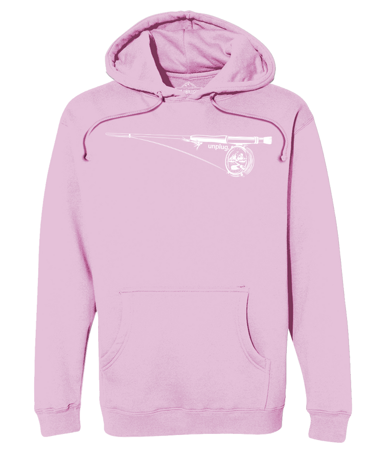 Fly Fishing Mountain Scene Heavyweight Hoodie