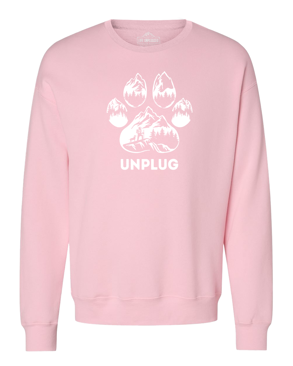 Paw Print Mountain Scene Midweight Super Soft Crewneck Sweatshirt