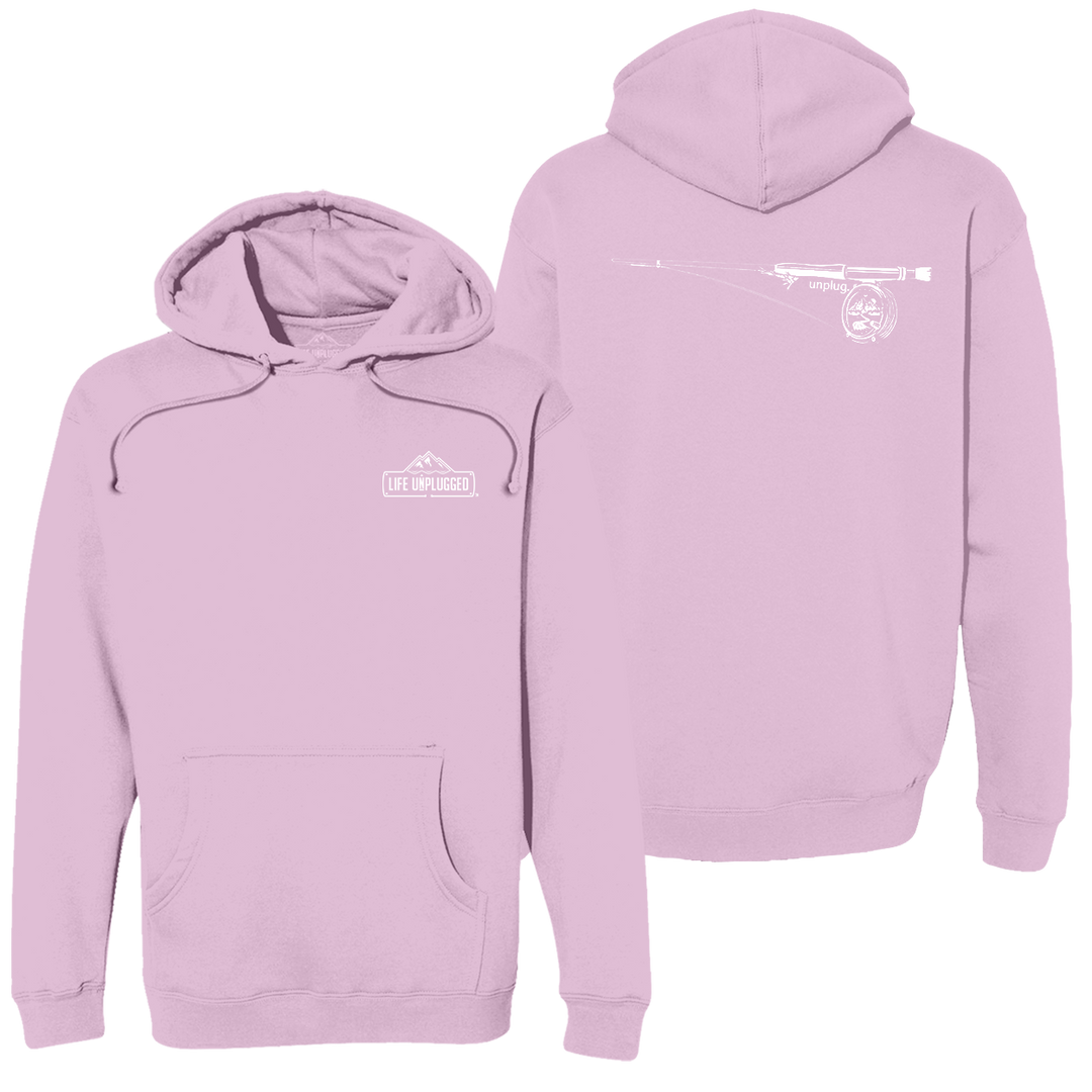 Fly Fishing Mountain Scene Heavyweight Hoodie