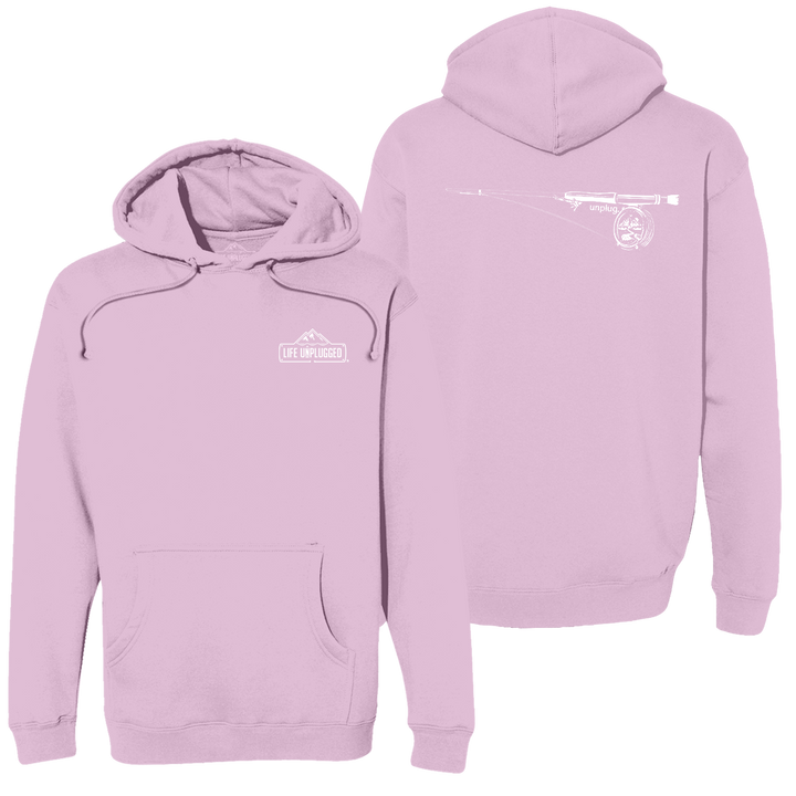 Fly Fishing Mountain Scene Heavyweight Hoodie