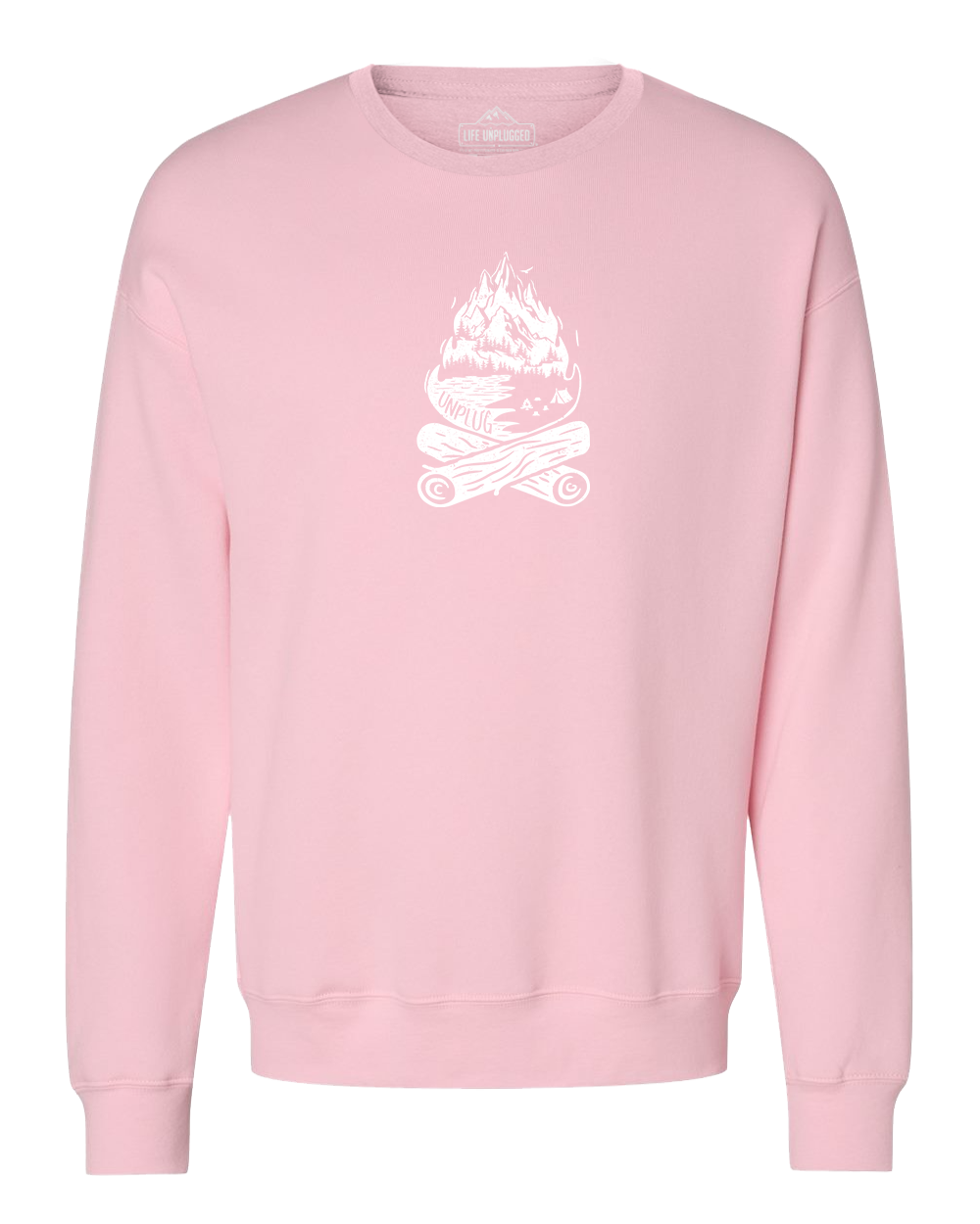 Campfire Mountain Scene Midweight Super Soft Crewneck Sweatshirt