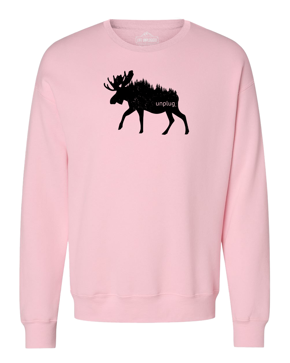 Moose In The Trees Midweight Super Soft Crewneck Sweatshirt