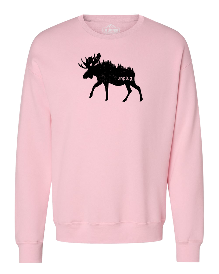 Moose In The Trees Midweight Super Soft Crewneck Sweatshirt