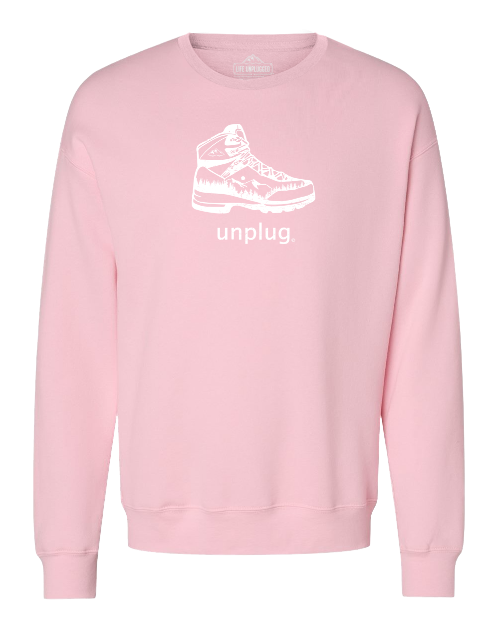 Hiking Boot Mountain Scene Midweight Super Soft Crewneck Sweatshirt