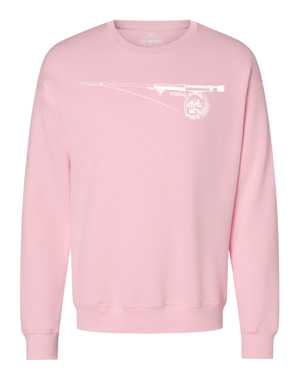 Fly Fishing Mountain Scene Midweight Super Soft Crewneck Sweatshirt