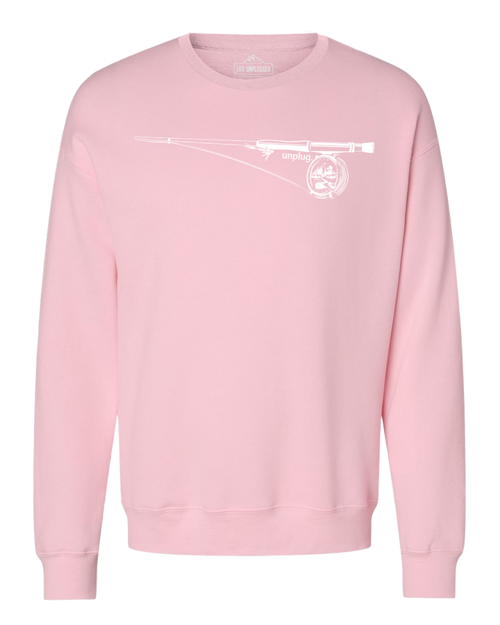 Fly Fishing Mountain Scene Midweight Super Soft Crewneck Sweatshirt