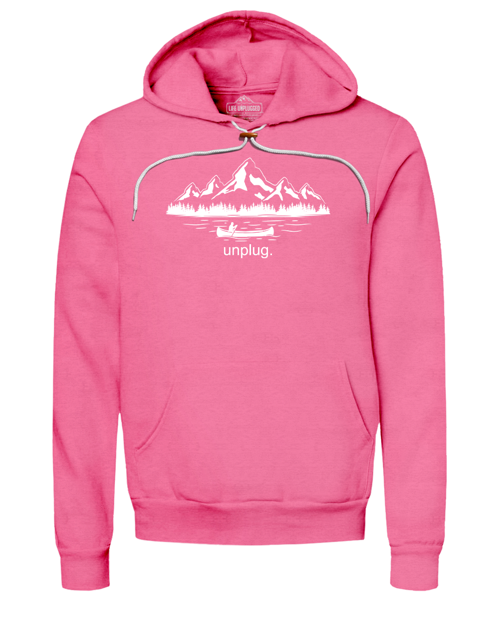 CANOEING IN THE MOUNTAINS Super Soft Hoodie XL - PINK BLOWOUT