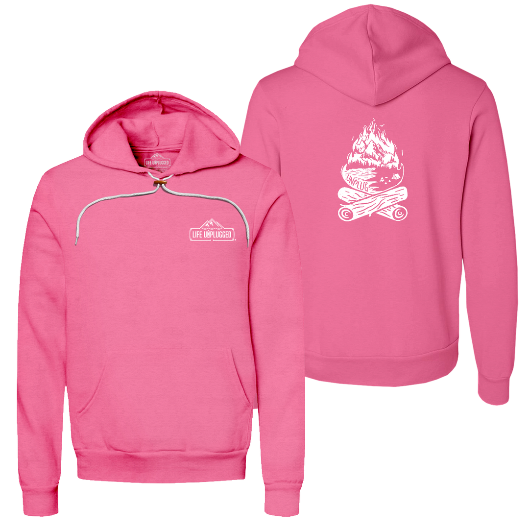 Campfire Mountain scene Super Soft Hoodie