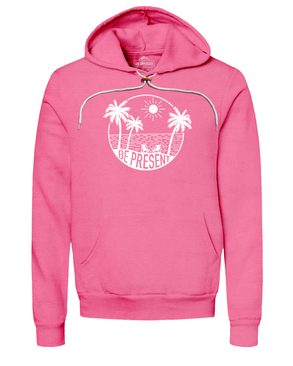 BE PRESENT BEACH Super Soft Hoodie SMALL - PINK BLOWOUT