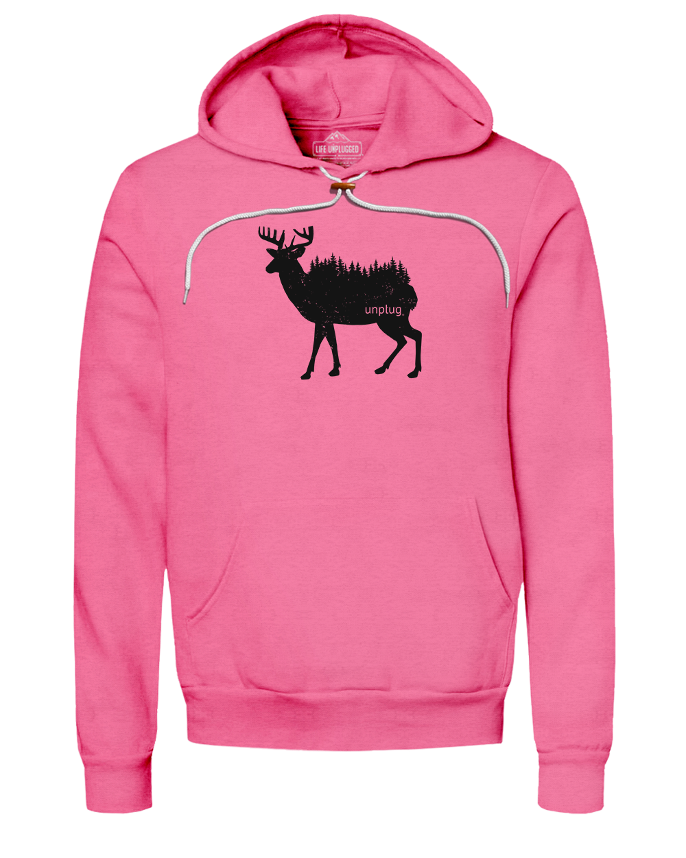 DEER IN THE TREES Super Soft Hoodie 3XL - PINK BLOWOUT