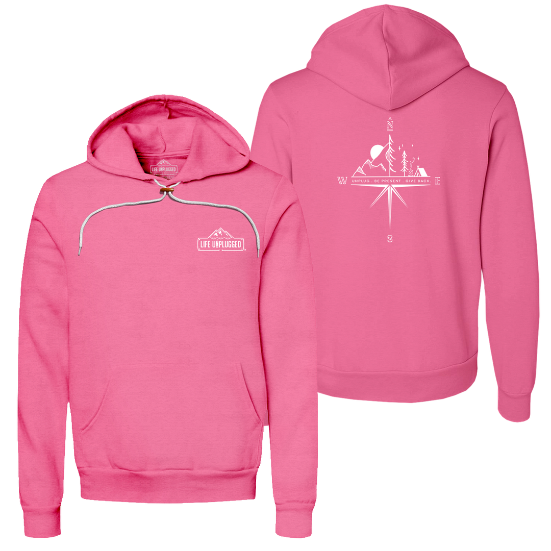 Compass Mountain Scene Super Soft Hoodie