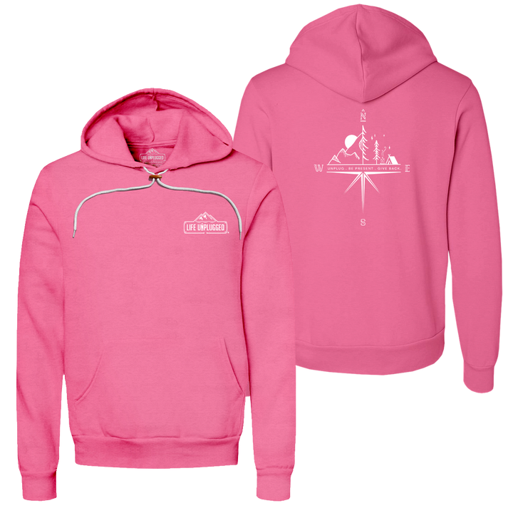 Compass Mountain Scene Super Soft Hoodie