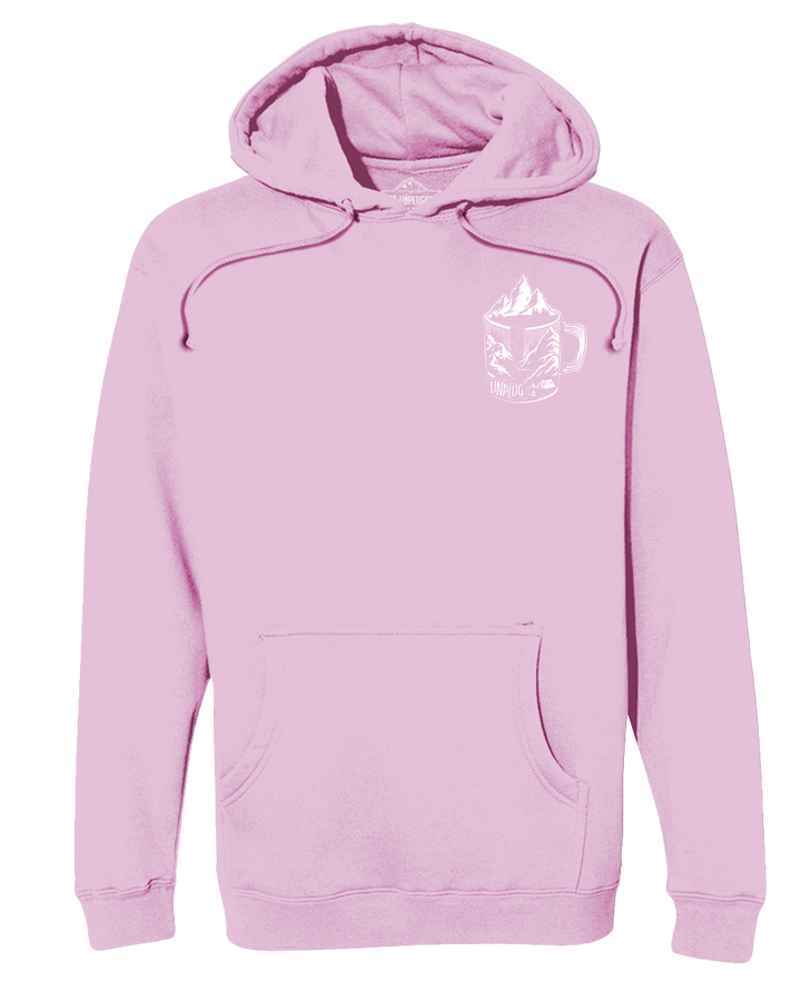 Coffee Mountain Scene Left Chest Heavyweight Hoodie