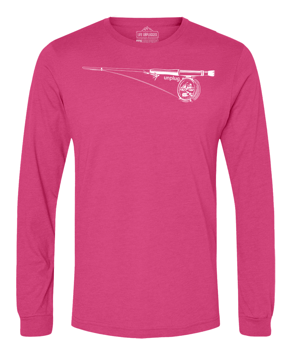 Fly Fishing Mountain Scene Long Sleeve T-Shirt