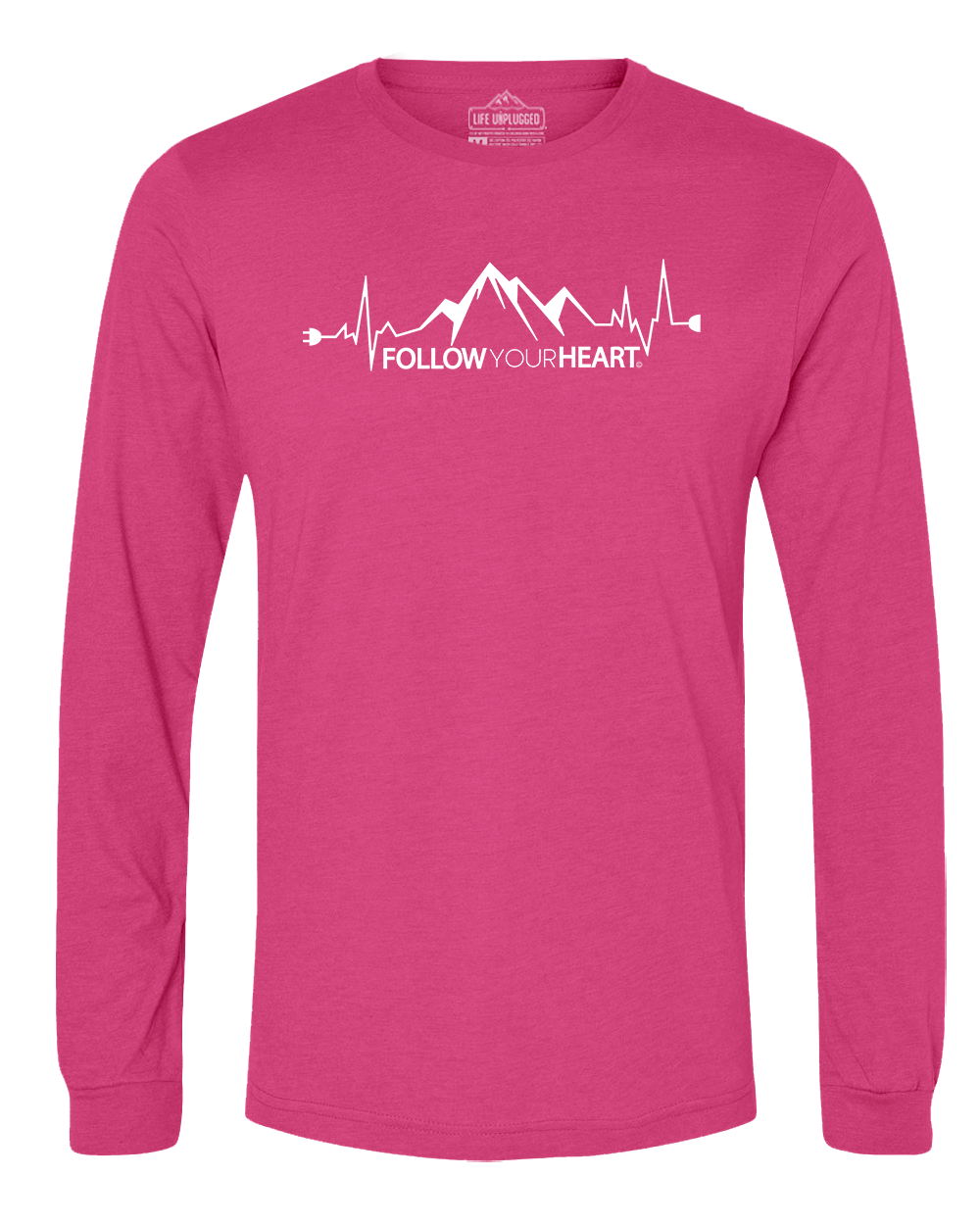 FOLLOW YOUR HEART Long Sleeve T-Shirt MEDIUM - PINK BLOWOUT