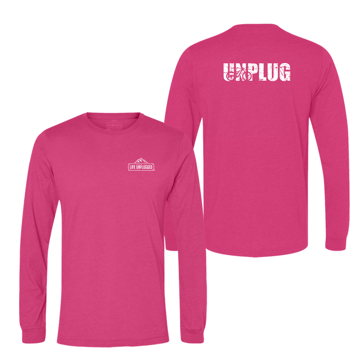 Unplug Mountain Bike Silhouette Long Sleeve T-Shirt