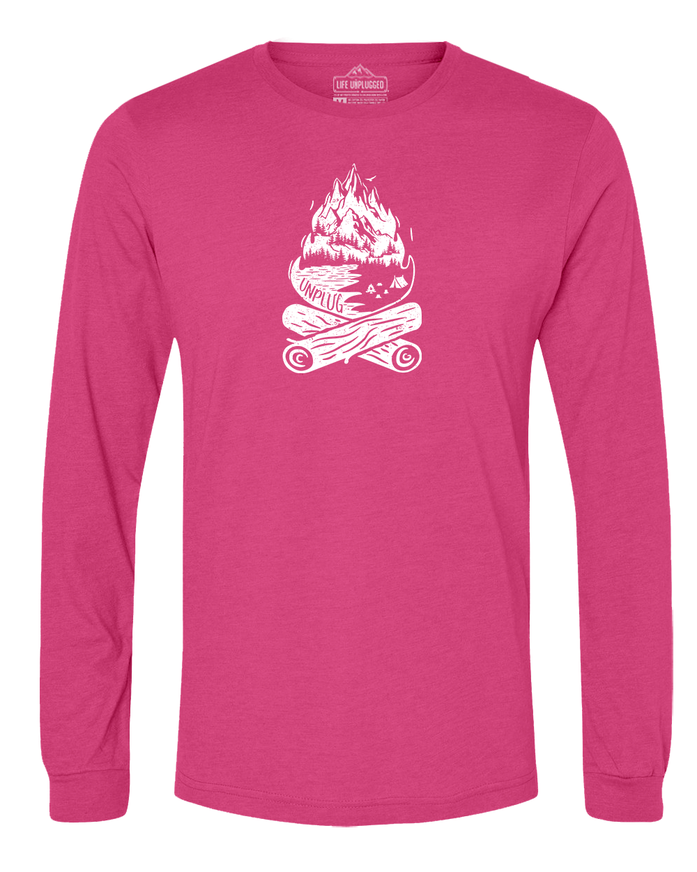 Campfire Mountain scene Long Sleeve T-Shirt